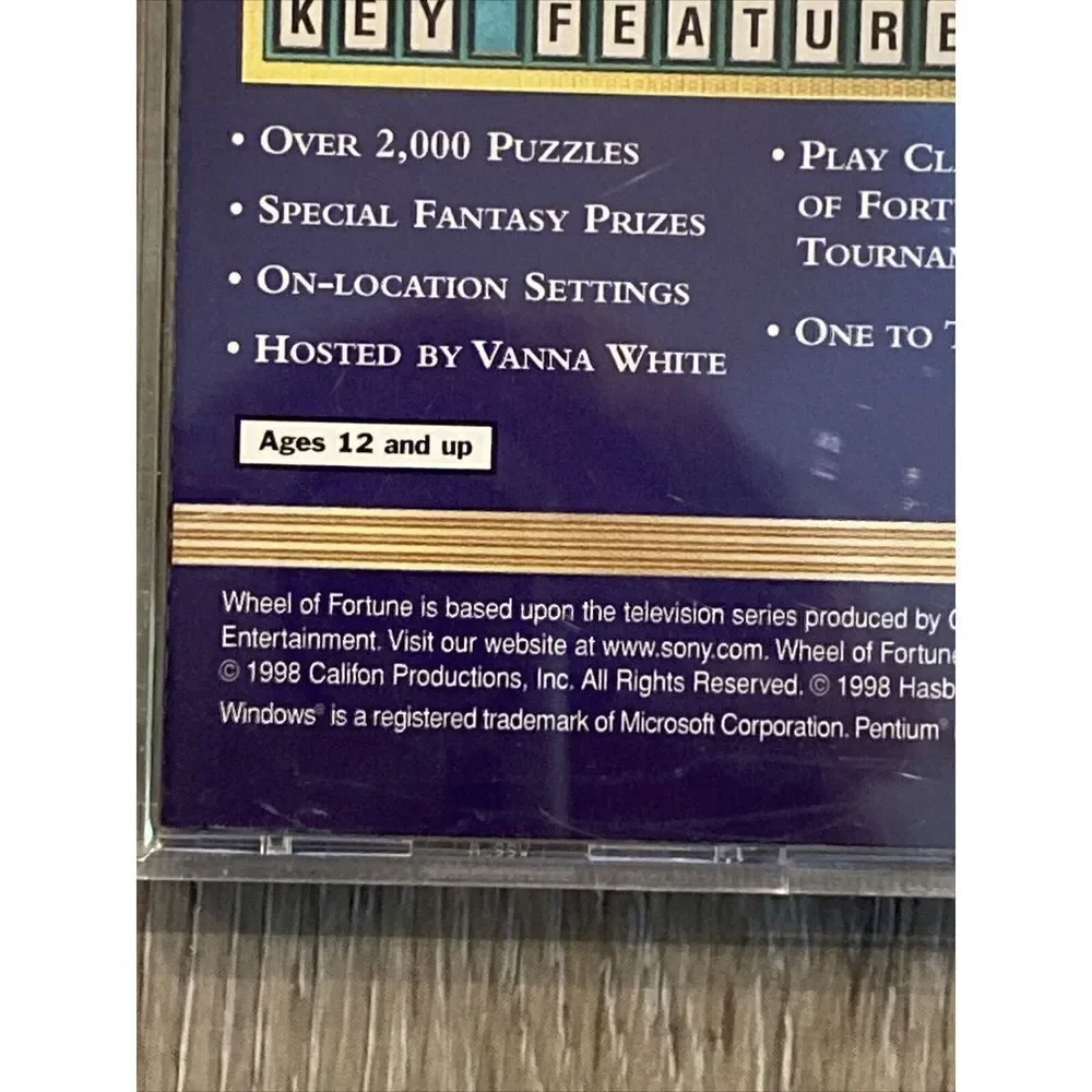 Vtg Wheel of Fortune CD-ROM (PC Computer Game 1998) 1st Edition- preowned-